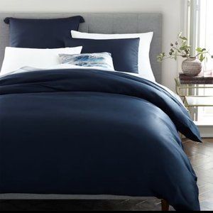 West Elm Blue Queen Tencel Duvet cover & shams